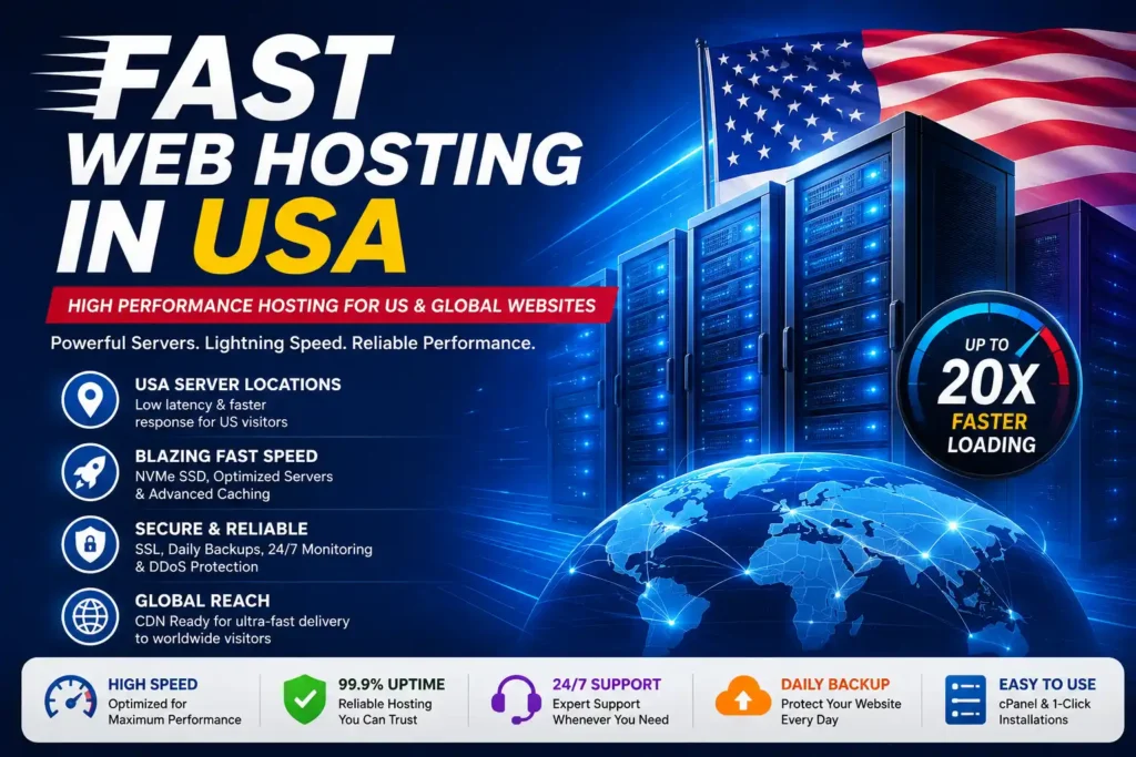Fast web hosting USA with high performance hosting servers